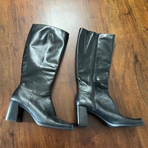 Nine West "Westies" Knee High Tall Black Leather Boots